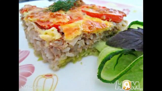 Запеканка из кабачков, фарша и риса Пошаговый рецепт