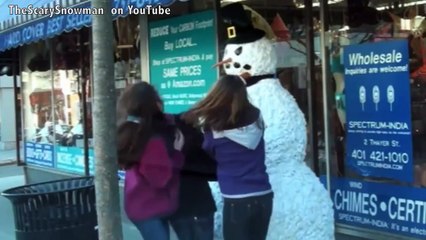 Scary Snowman Prank Funny Girls Freak out Prank compilation