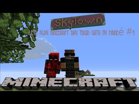 Lets play Minecraft Sky town with my fiancé #1