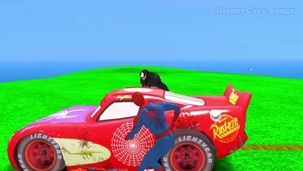 Spiderman & Venom Playtime with Disney Lightning McQueen Cars + Nursery Rhymes for Children & Heroes