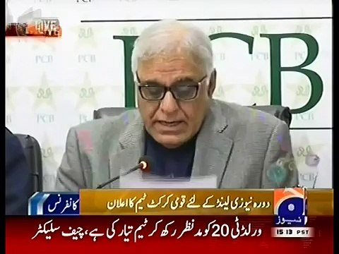 Pakistan vs New Zealand 2016 ODI and T20 Squad Announced