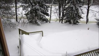 jardin sous la neige à Québec