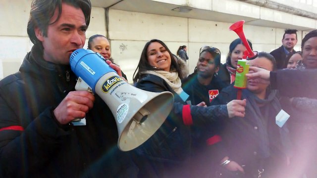 Salariés en lutte à La Plaine Saint-Denis, à Pitney Bowes