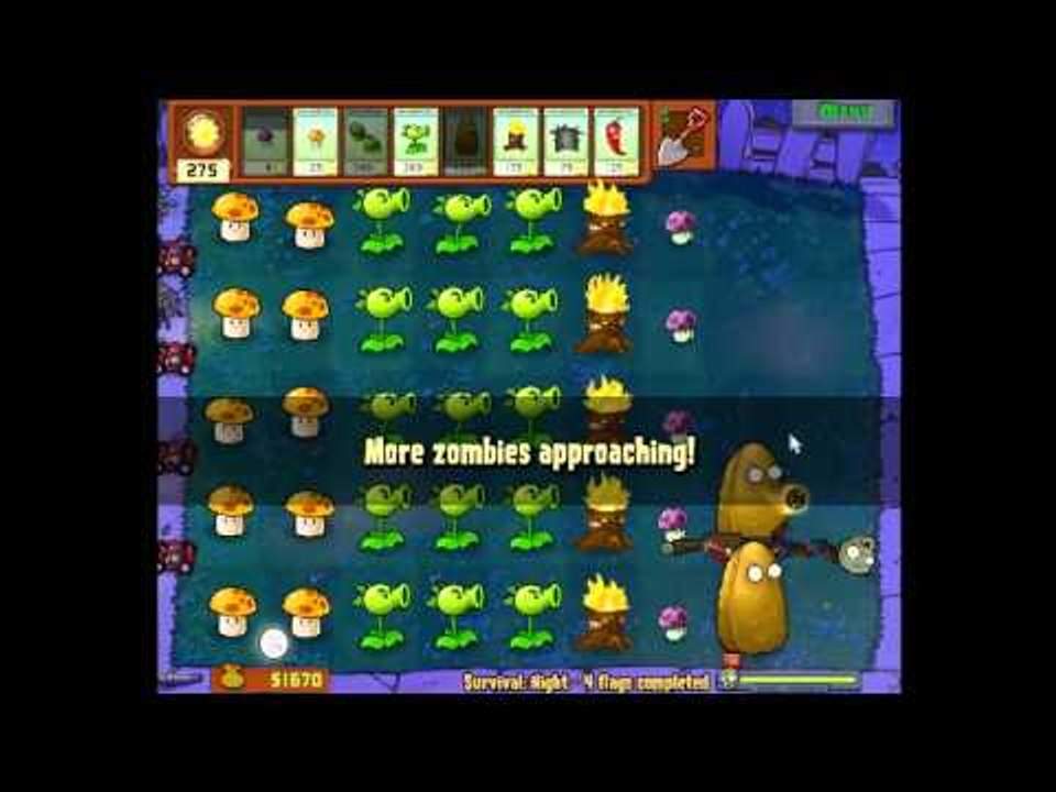 Plants Vs. Zombies Survival Night (5 flags completed)