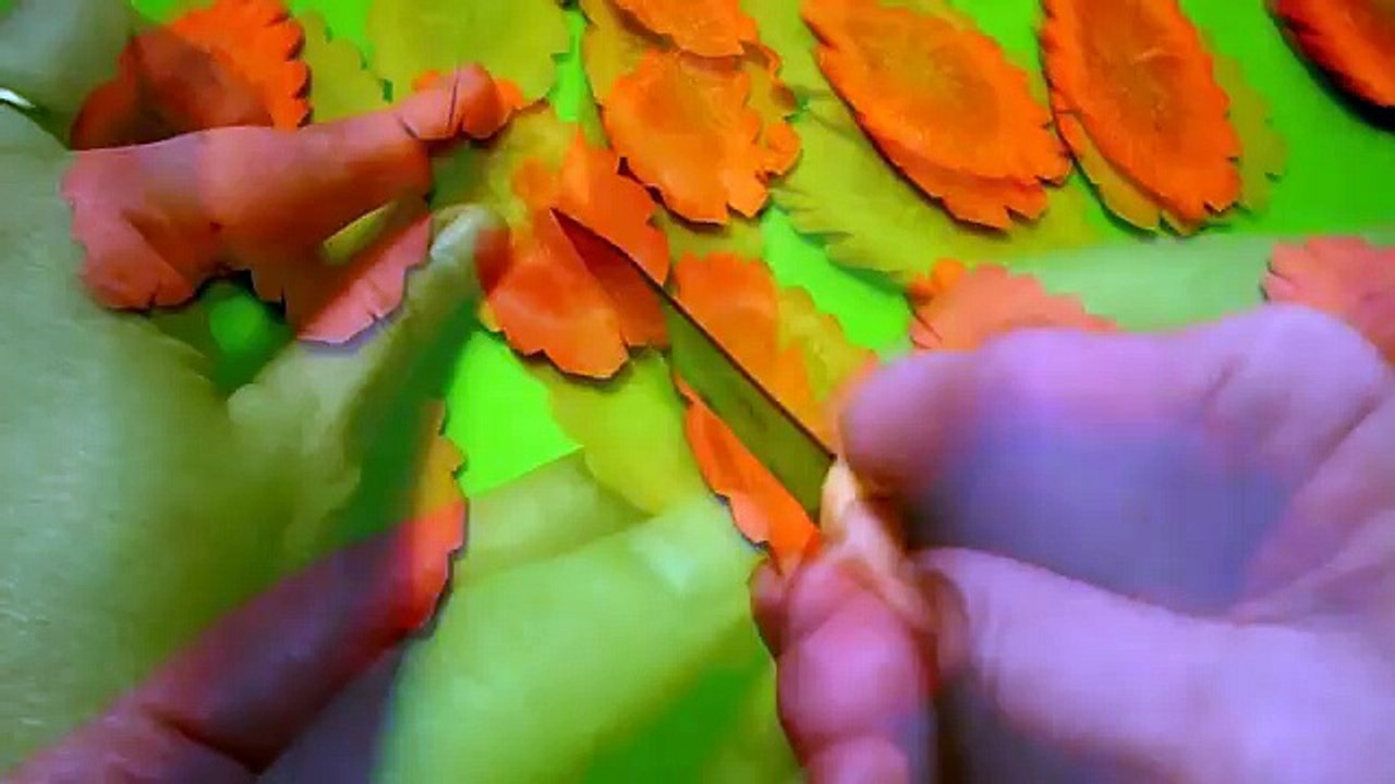 Цветы из моркови! Flowers of carrot! Украшения из моркови! Decoration of carrot!