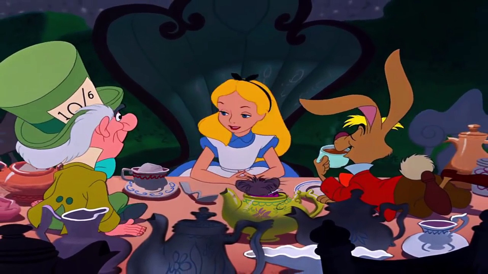 alice in wonderland cartoon tea party