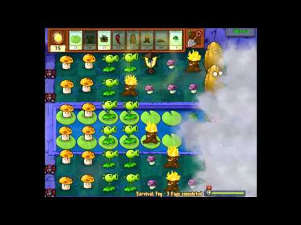 Plants Vs Zombies Survival Pool Fog(5 flags completed)