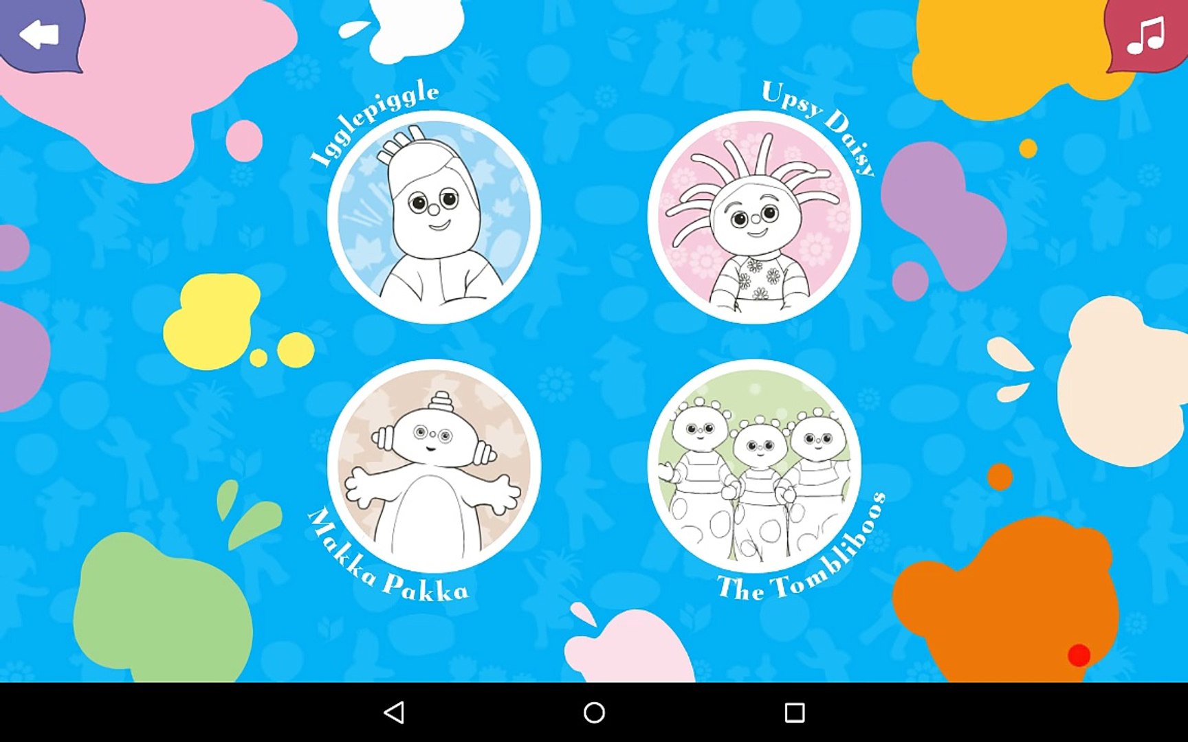In The Night Garden Colour Us In App Iggle Piggle/Macca Pacca