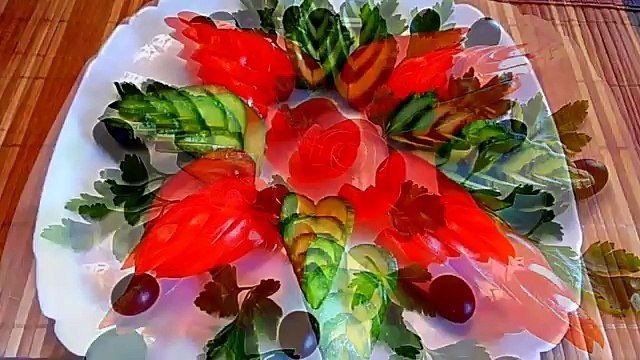 ЛУЧШИЕ ЛАЙФХАКИ! Как красиво нарезать огурцы и помидоры! Украшения тарелки! Много идей!