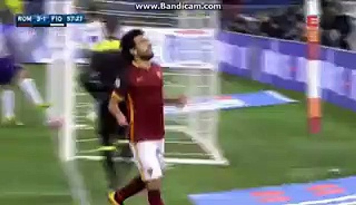4:1 Mohamed Salah Super Second Goal As Roma-Fiorentina Serie A