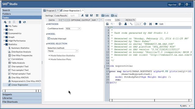 Multiple Linear Regression Using SAS Studio