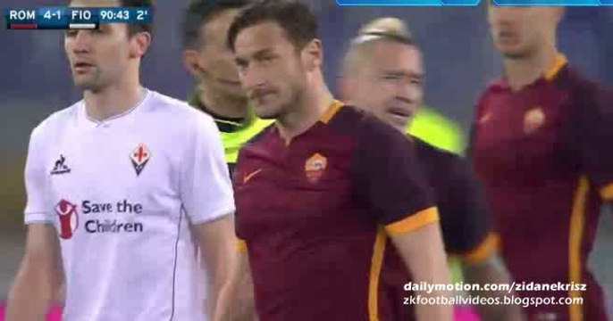 Francesco Totti Almost Scores a Brilliant Free-Kick Goal - AS Roma 4-1 Fiorentina 04.03.2016 HD