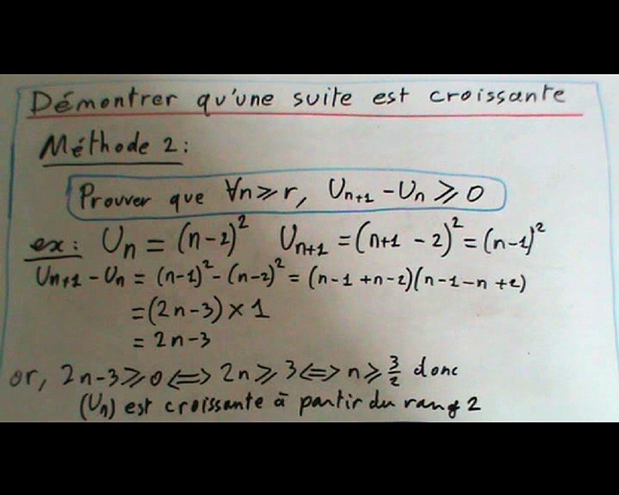 [MATHS] Suites : sens de variation (première)
