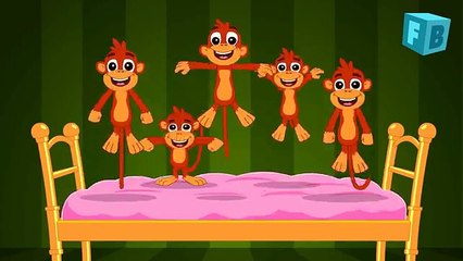 five little monkey's jumping beş küçük maymun Nursery Rhymes