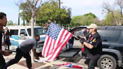 A fight between anti-racism and KKK members