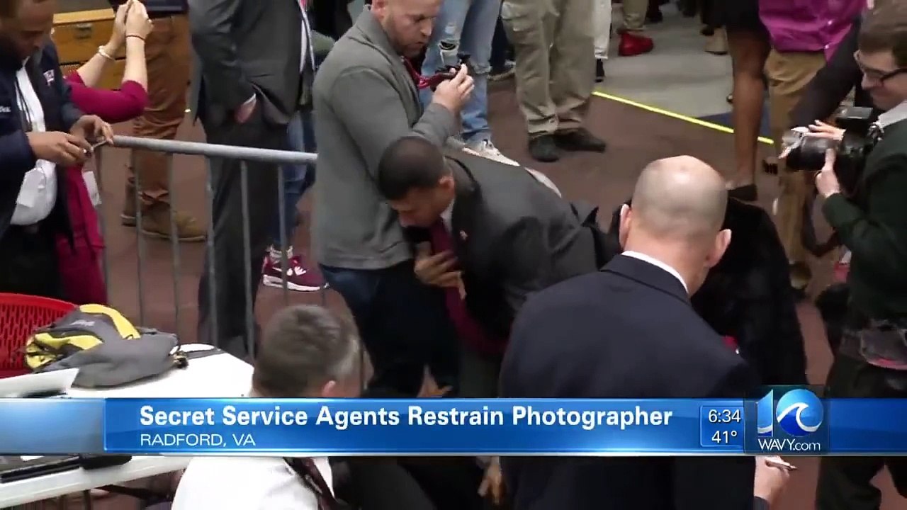 Secret Service-media tussle at Trump rally in Radford