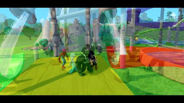 Spiderman & Venom Superheroes vs Dinosaur & saved Frozen Elsa & Disney Pixar Cars Lightning McQueen