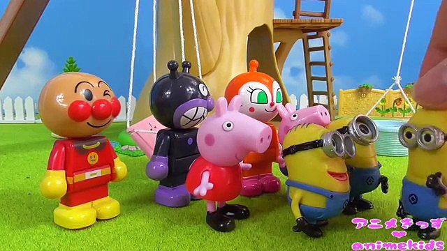アンパンマン おもちゃ アニメ シルバニア ツリーハウス❤ 滑り台 animekids アニメきっず animation Anpanman Toy PeppaPig Minions