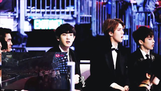 141203 EXO reaction to BTS vs Block B MAMA 2014 HD