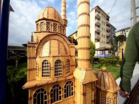 41 bin kibrit çöpünden cami maketi