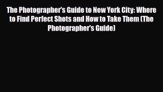 Download The Photographer's Guide to New York City: Where to Find Perfect Shots and How to