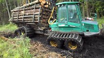 Timberjack 810D in mud, extreme mud conditions, big load