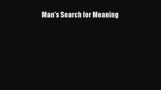 Read Man's Search for Meaning Ebook Free