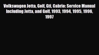 [PDF] Volkswagen Jetta Golf Gti Cabrio: Service Manual Including Jetta and Golf 1993 1994 1995