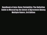 PDF Handbook of Inter-Rater Reliability: The Definitive Guide to Measuring the Extent of Agreement