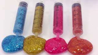 How To Make Glitter Syringe and Cocktail Slime DIY 주사기 반짝이 액체괴물과 젤
