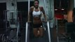 Jelena Abbou dips knee ups - female bodybuilding