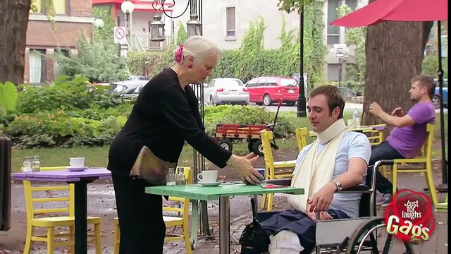 Disabled Man Spills Soup In His Crotch