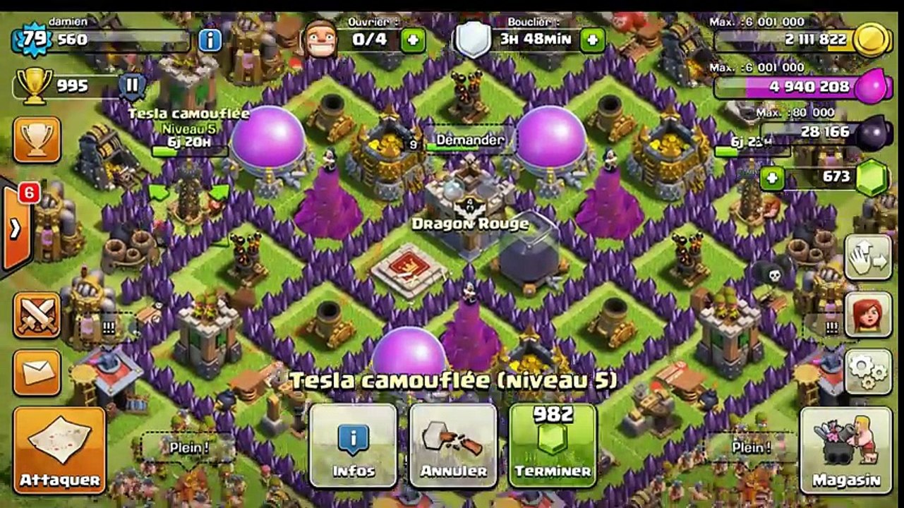 CLASH OF CLAN FR [#9] Review de mon village+ 2 Attaques de farme