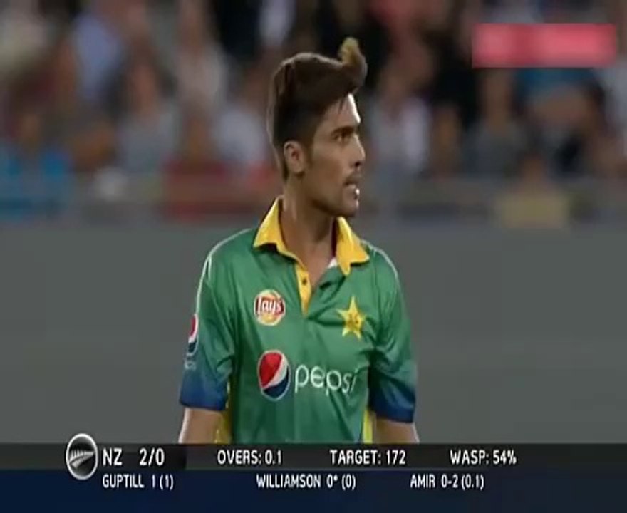 Mohammad Amir bowling First over in International Cricket video