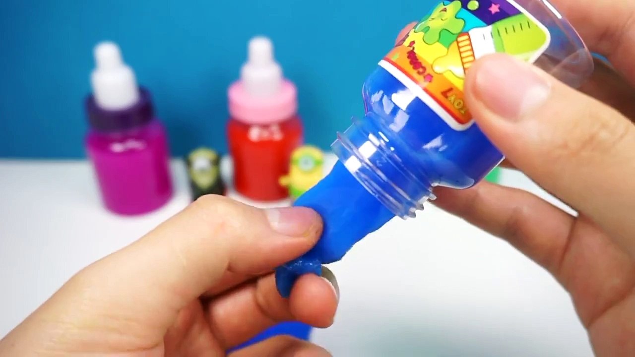 Learn Colors Clay Slime Surprise Toys Minions Hellokitty Zombies Crystal Rainbow Colours Slimes