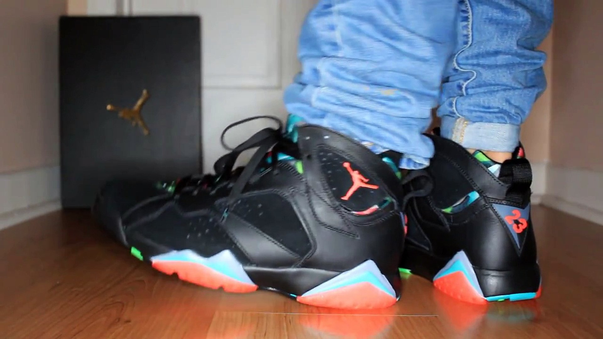 jordan 7 marvin the martian on feet