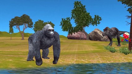 Dinosaurs Vs King Kong Cartoon Fight And Singing Finger Family Children Nursery Rhymes