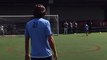 Andrea Pirlo demonstrates free kick technique for the kids of Downtown United Soccer Club