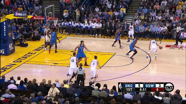 Stephen Curry Puts The Moves On Durant And Scores!