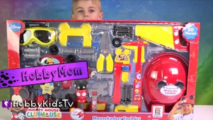 Mickey Mousekadoer Clubhouse Tool Set! Workbench Disney with HobbyKidsTV