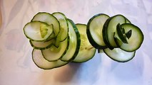 Украшения из огурца. Как красиво оформить стол. Бабочка и цветы из огурца. Decoration of vegetables