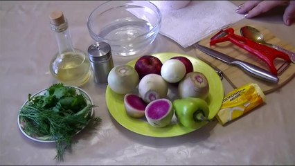 САЛАТ #ИЗ АРБУЗНОЙ# РЕДЬКИ# С ЯБЛОКАМИ#