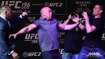 UFC 196  Conor McGregor, Nate Diaz Almost Scuffle After Staredown