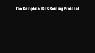 PDF The Complete IS-IS Routing Protocol  Read Online