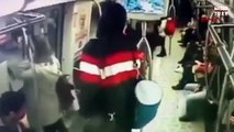 Metrodaki bomba şakası anı kamerada