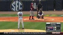 Guy takes a baseball to the face, teammate catches it for the out
