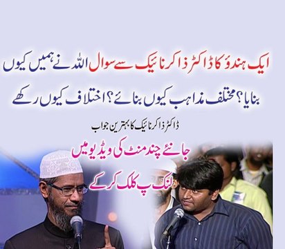 Allah ne Hame Kio Banya Ikhtilaf kio Rakhy Aik Hindo Ka Sawal Doc Zakir Naik ka Behtreen Jawab