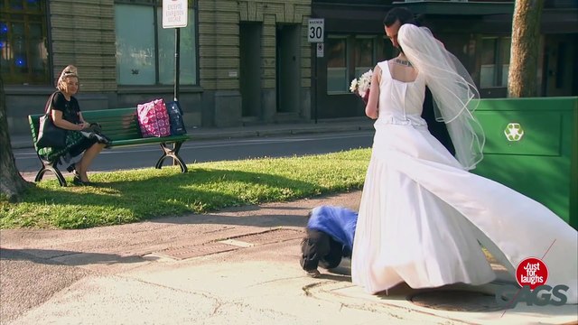 Kid Disappears Under Wedding Dress
