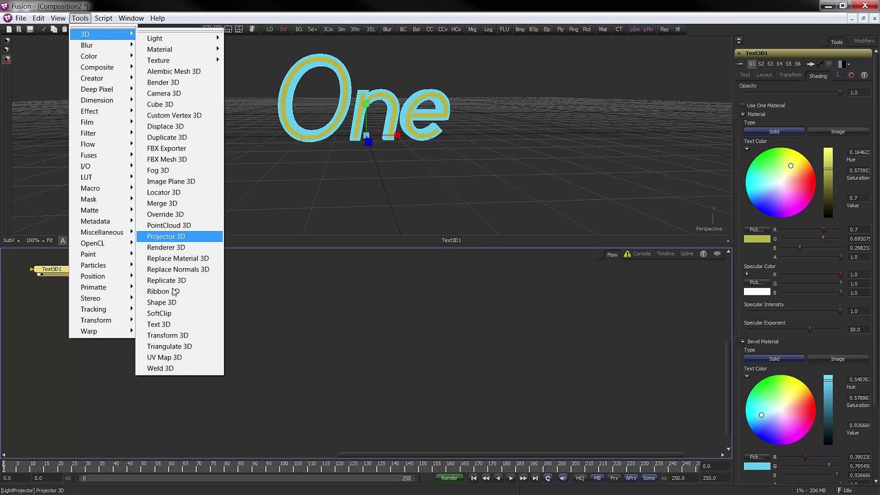 Blackmagic Fusion Basics - A Basic 3D Scene - Pt 2/5 - Building the Scene