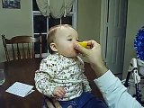 Baby Eats a Sour Lemon